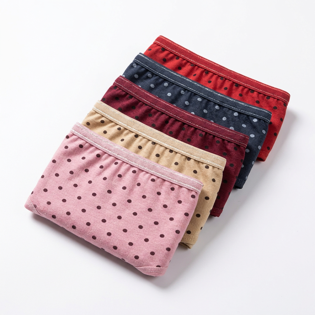 Folded five-piece dotted briefs set